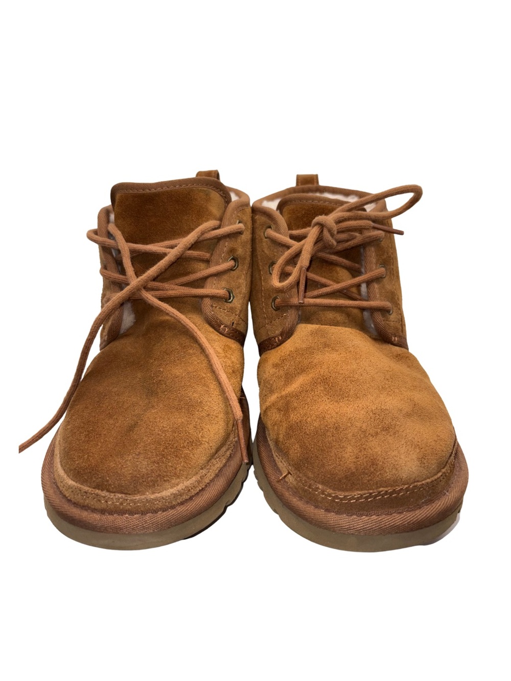 UGG Neumel Boots Chestnut Suede Sheepskin Chukka Men’s Size 9 3236